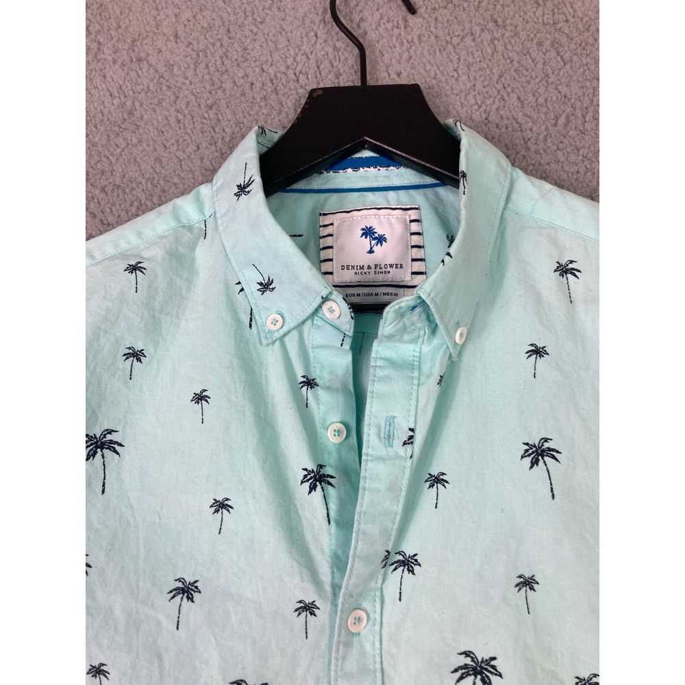 Other Denim & Flower Palm Tree Shirt M Button Dow… - image 6