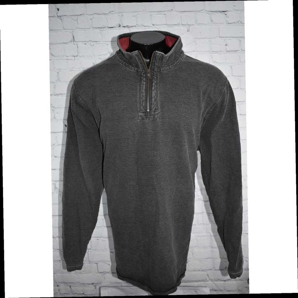 Vintage Gray Cotton Pullover Mens 2XLT TALL 1/4 Z… - image 1