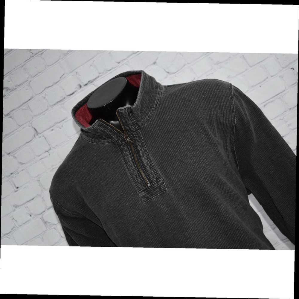 Vintage Gray Cotton Pullover Mens 2XLT TALL 1/4 Z… - image 4