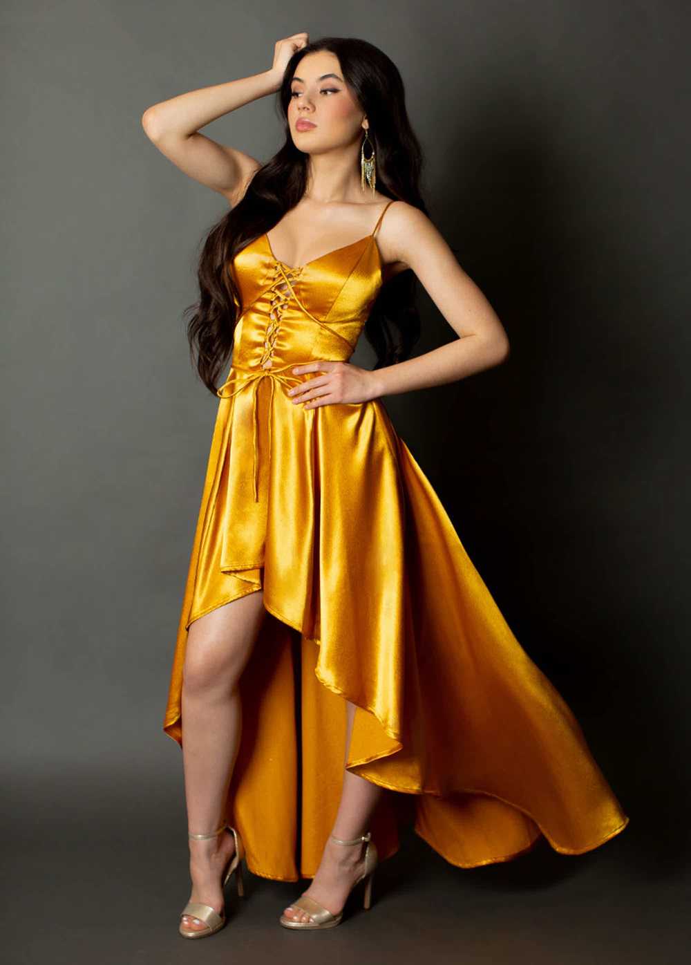 Joyfolie Shelly Dress in Mustard - image 1