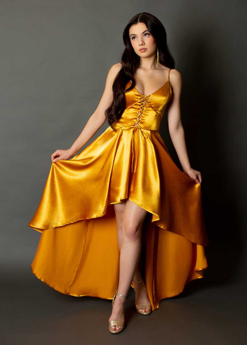 Joyfolie Shelly Dress in Mustard - image 3