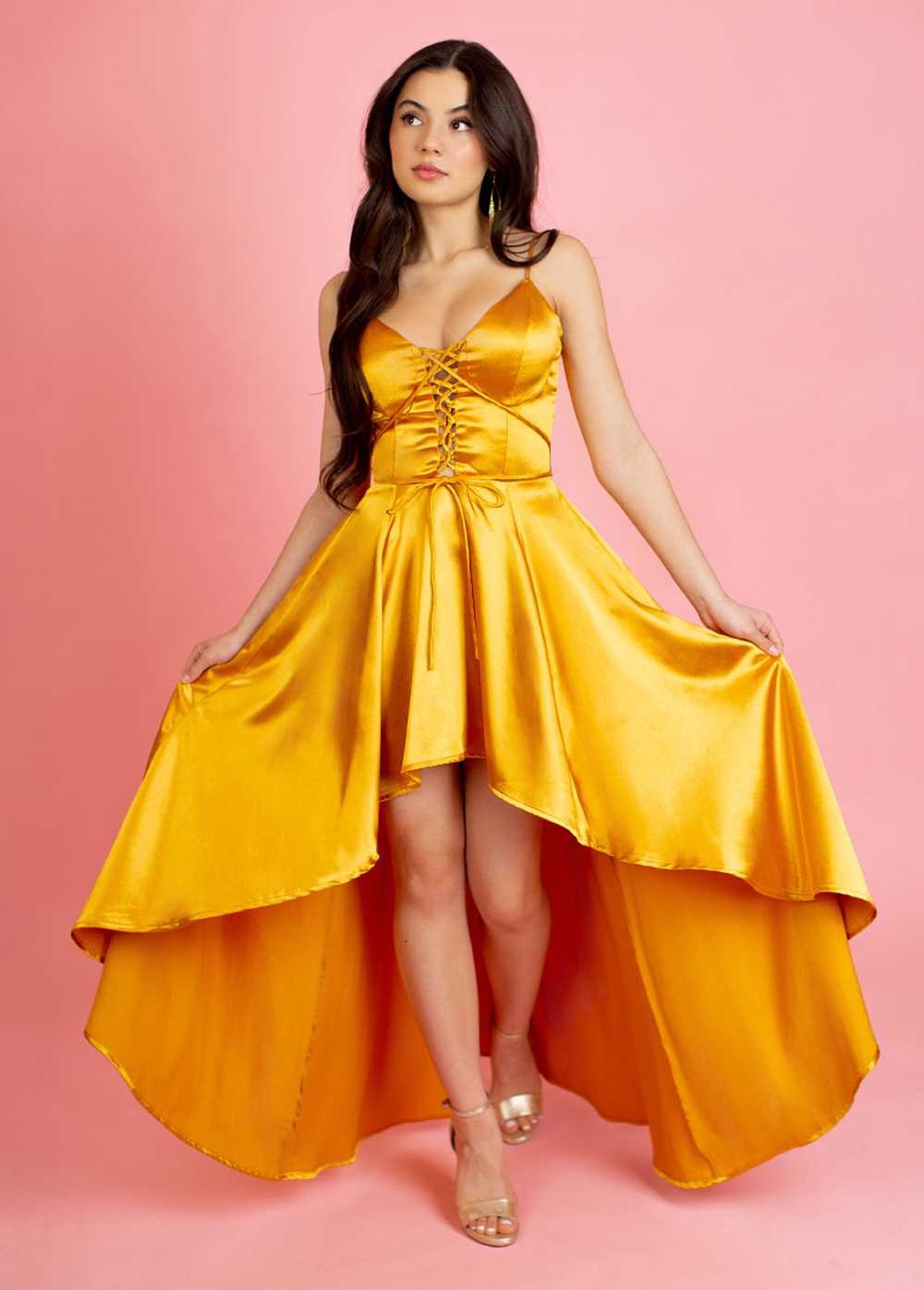 Joyfolie Shelly Dress in Mustard - image 6