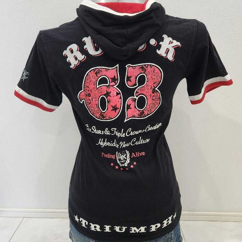 y2k gal grunge logo number hooded top - image 2