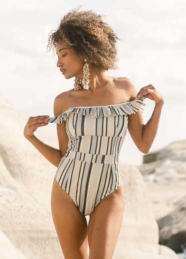 Joyfolie Evie Swimsuit in Blue Stripe - image 1