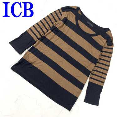 Icy B Cashmere Long Sleeve Border Cut T-shirt Bro… - image 1