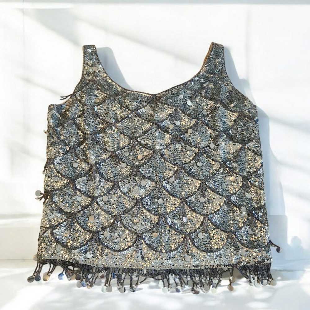 Vintage sequin beaded tank - image 1