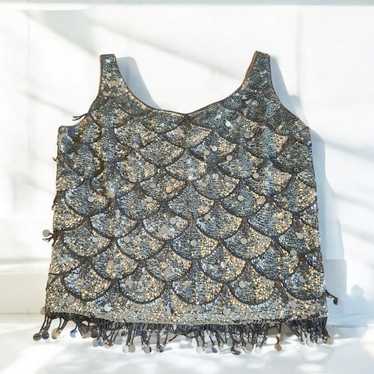 Vintage sequin beaded tank - image 1