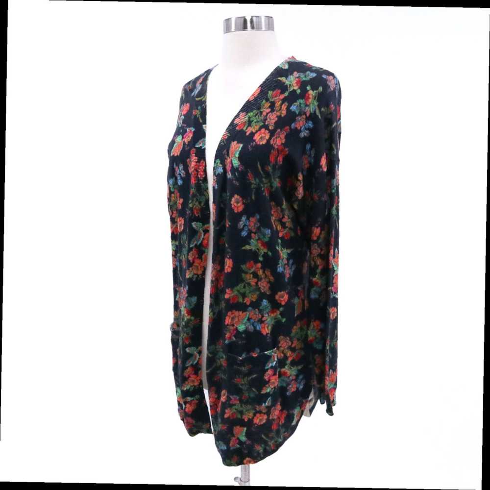 Johnny Was Luxurious Black Floral Knit Cotton Cas… - image 6