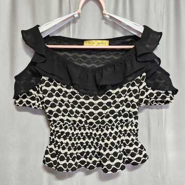 グランジコケット 平成古着 CECIL McBEE 胸元リボン パフスリトップス Cecil mcbee tops - Gem