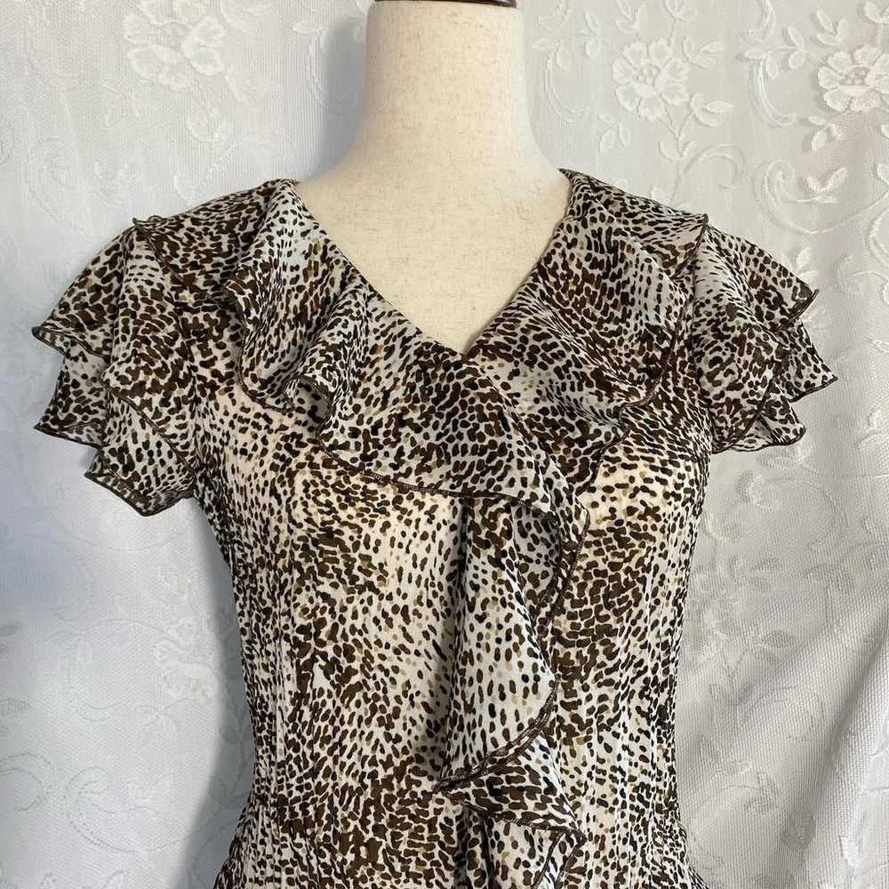 Vintage ruffle leopard print top - image 3