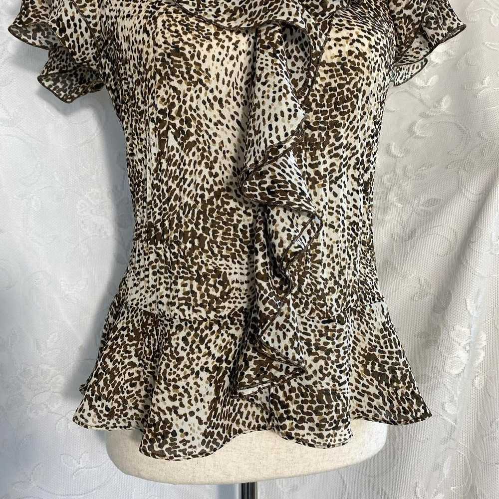 Vintage ruffle leopard print top - image 4