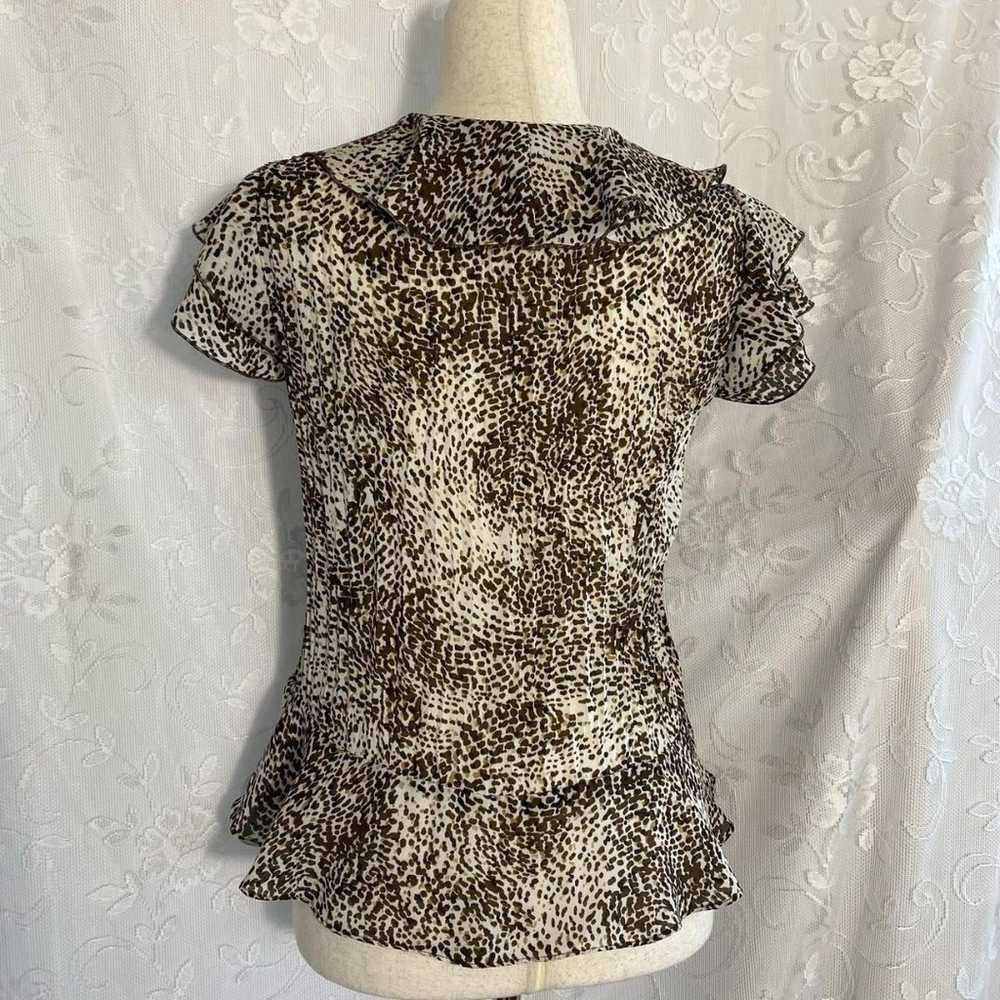 Vintage ruffle leopard print top - image 5