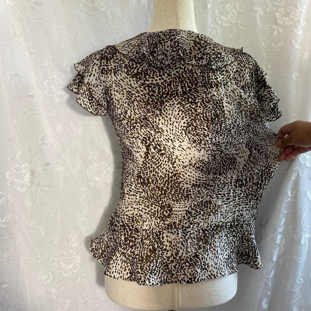 Vintage ruffle leopard print top - image 6