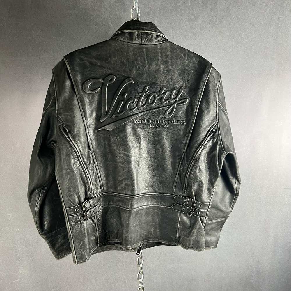 Vintage Vintage 80's Victory Motorcycles black le… - image 2