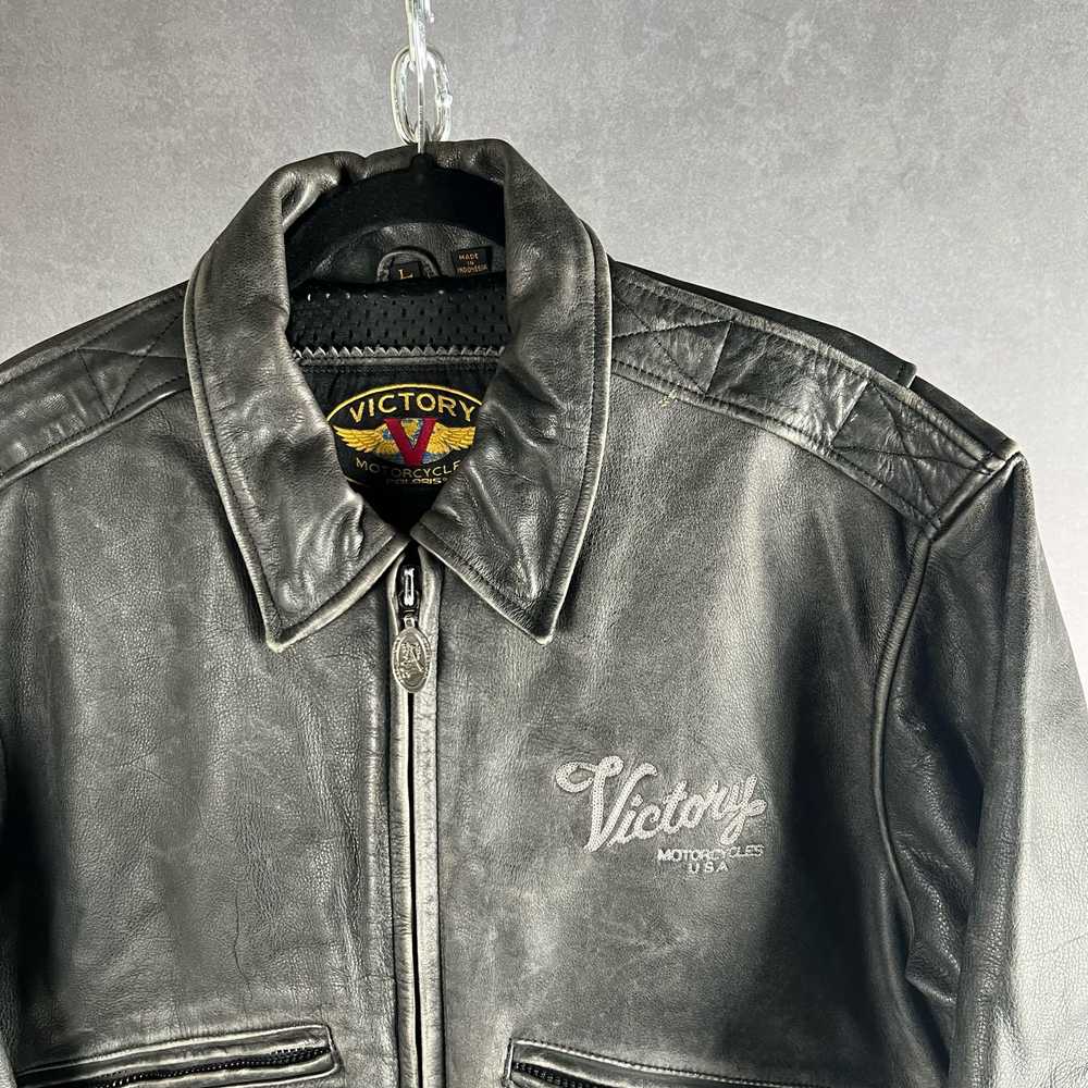 Vintage Vintage 80's Victory Motorcycles black le… - image 6