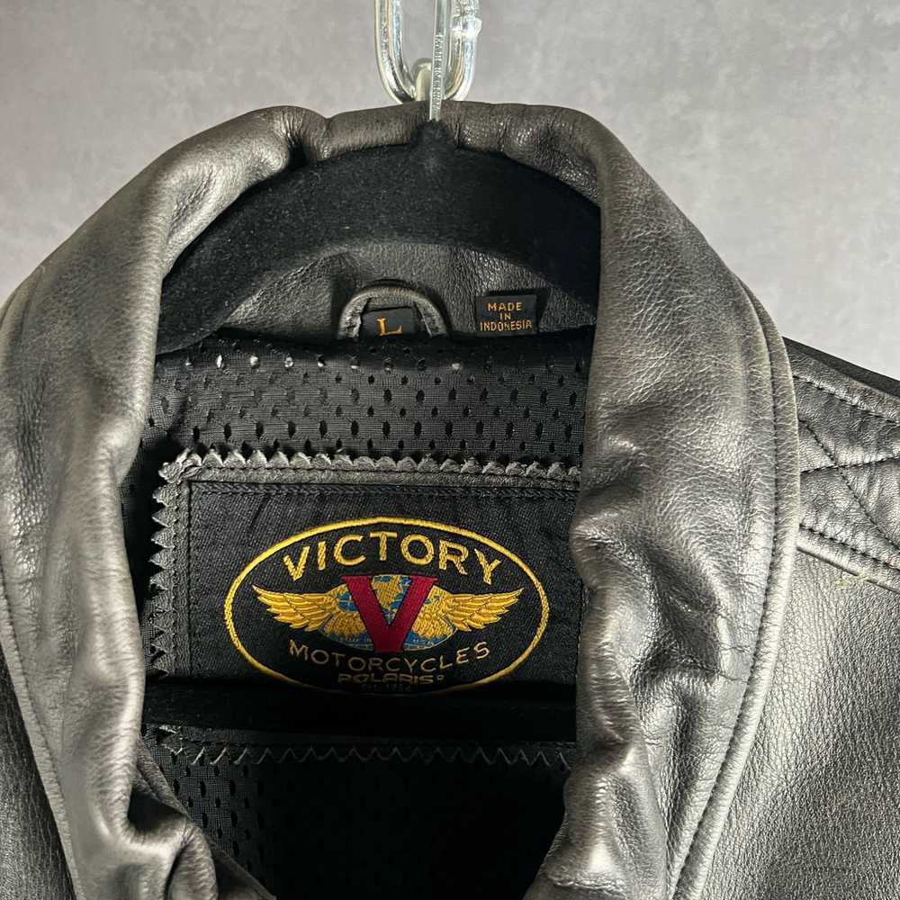 Vintage Vintage 80's Victory Motorcycles black le… - image 8