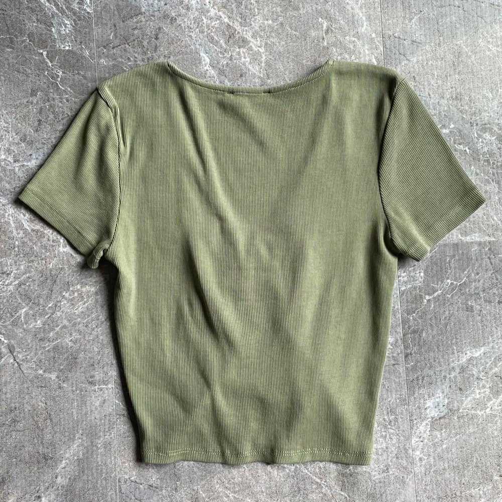 ZARA Gathered Detail Ribbed T-shirt Short Sleeve … - image 11