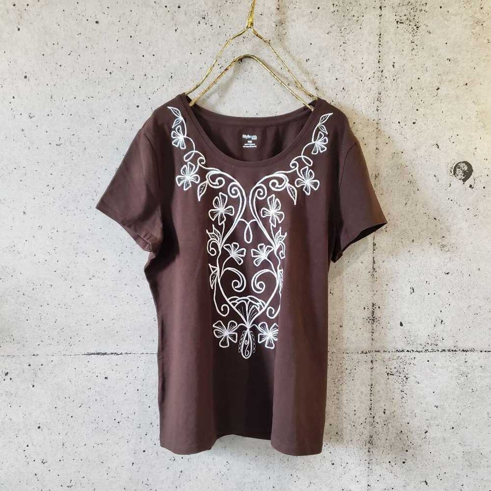 Style & Co. Embroidered Elegant T-shirt by Style … - image 3