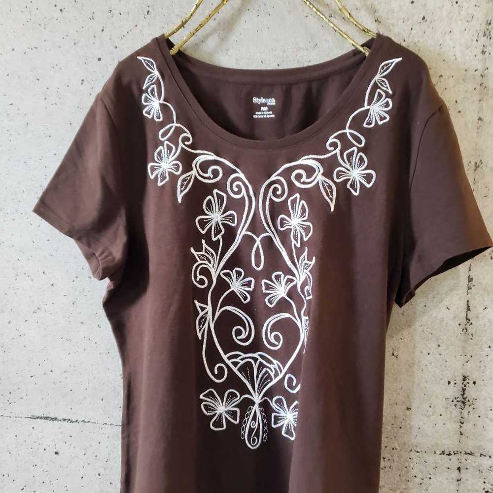 Style & Co. Embroidered Elegant T-shirt by Style … - image 4