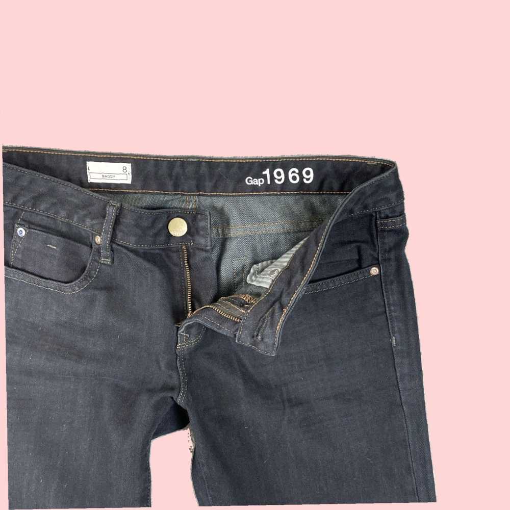 Gap Blue Black Baggy Flared Leg Flex Denim Pants … - image 8