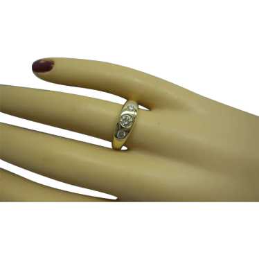 Solid 14kt Estate 3 Diamond "Gypsy" Ring, 1/3 Cara