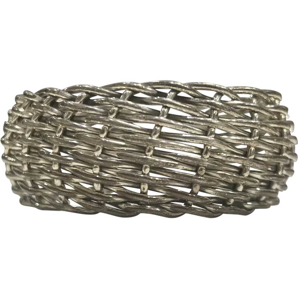 Detailed Sterling Silver Woven Cuff - image 1