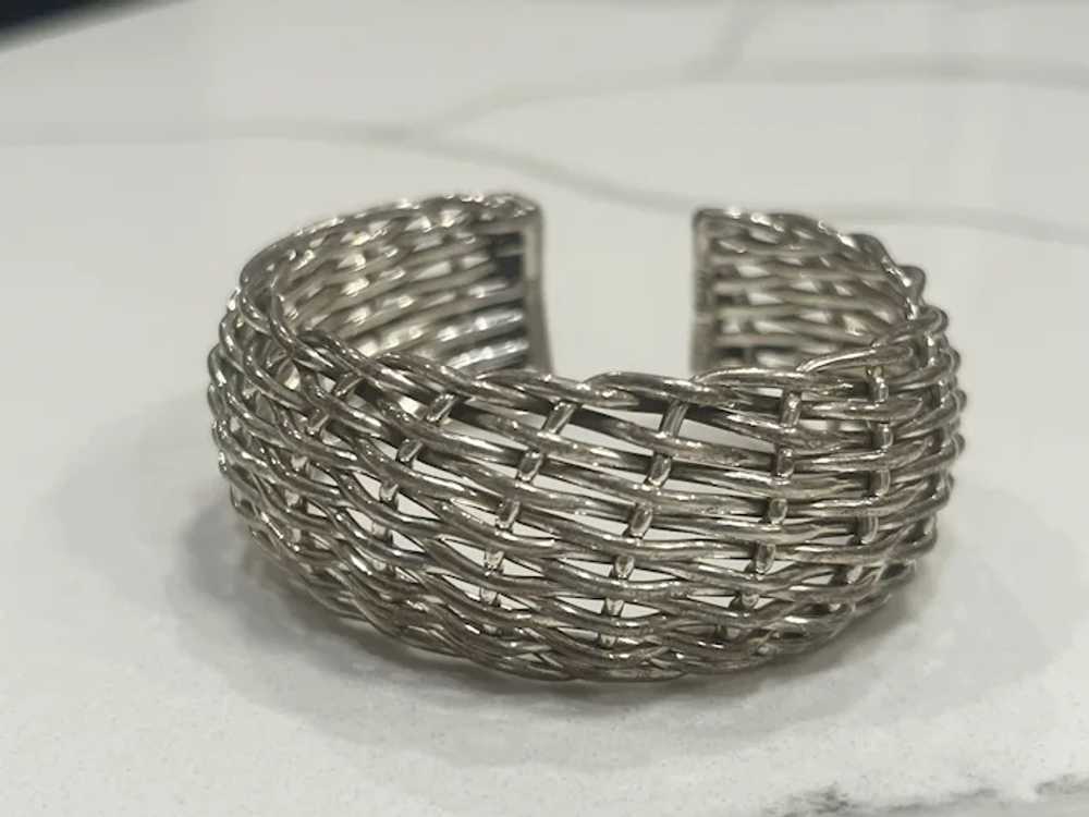 Detailed Sterling Silver Woven Cuff - image 2