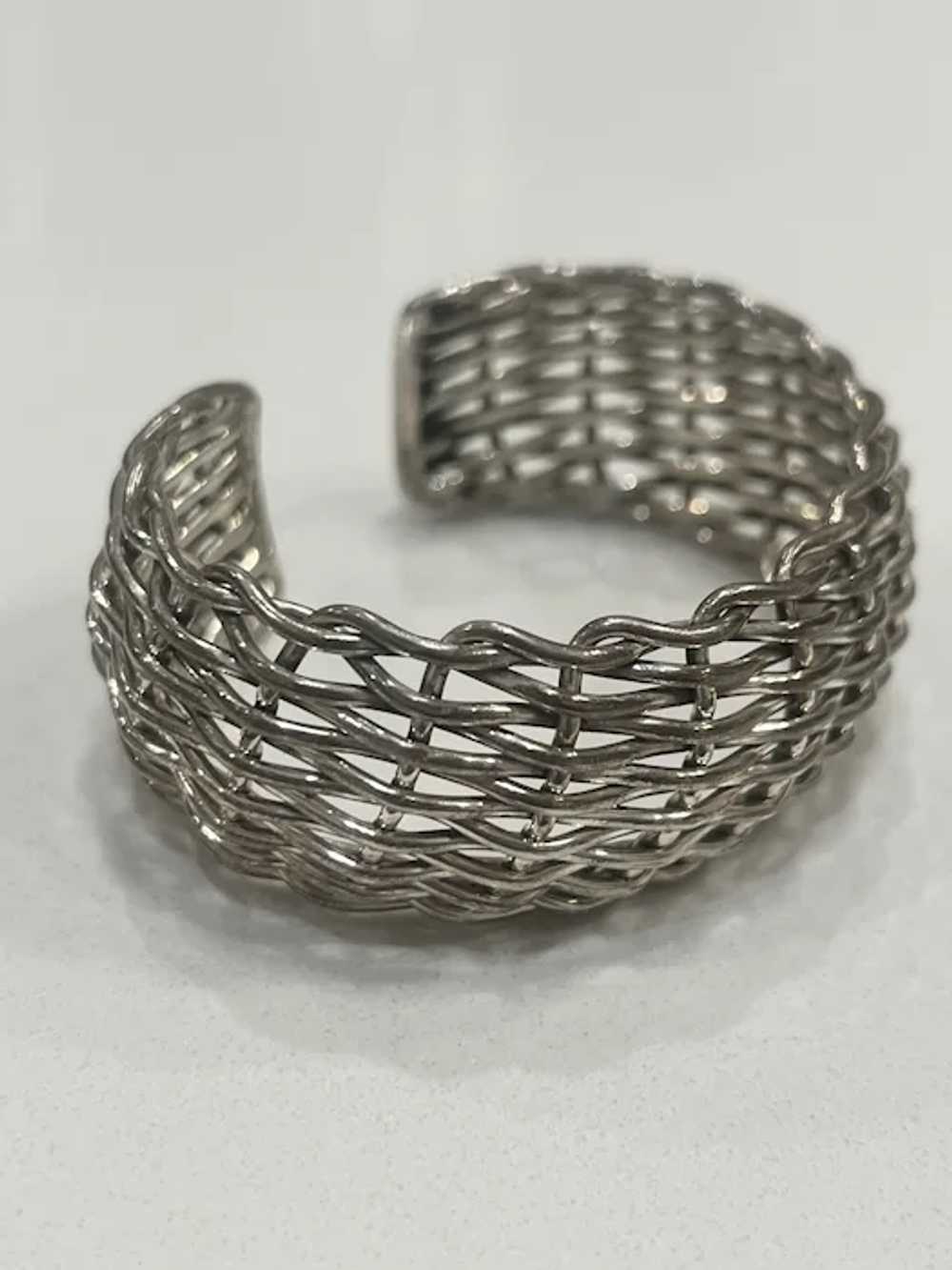 Detailed Sterling Silver Woven Cuff - image 3