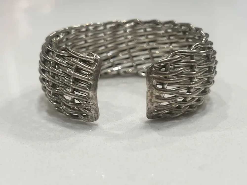 Detailed Sterling Silver Woven Cuff - image 4