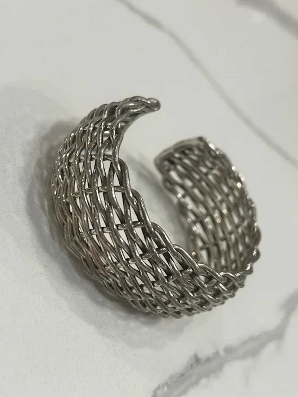 Detailed Sterling Silver Woven Cuff - image 6