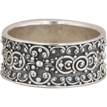 Sterling Silver Sara Blaine Blackened Bead Band