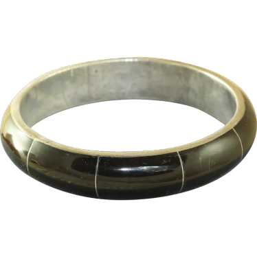 Estate Sterling Onyx Bangle