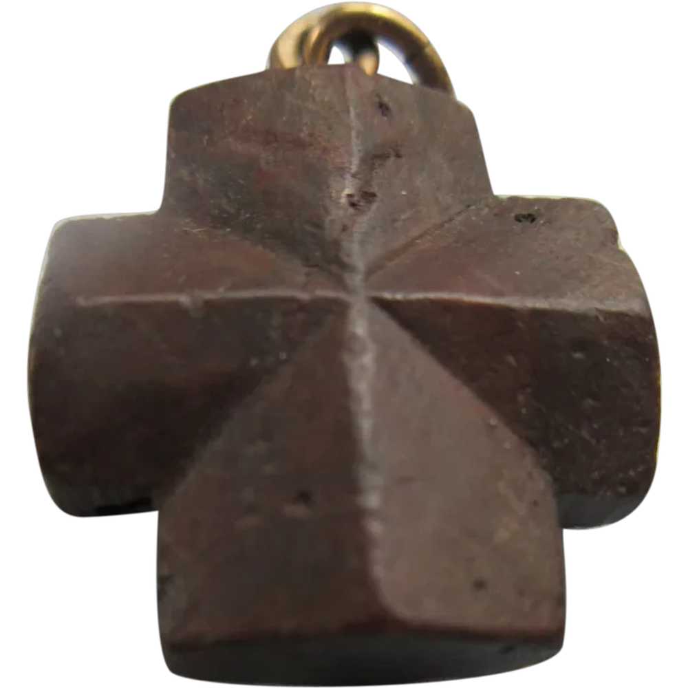 Vintage Staurolite Cross Pendant Charm - image 1