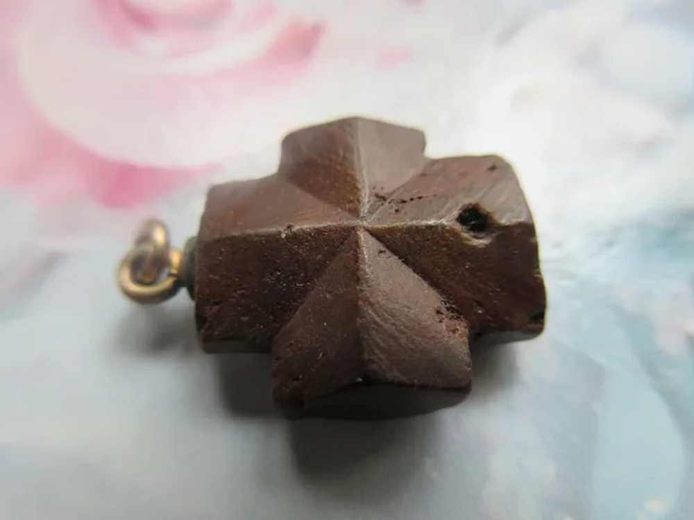 Vintage Staurolite Cross Pendant Charm - image 3