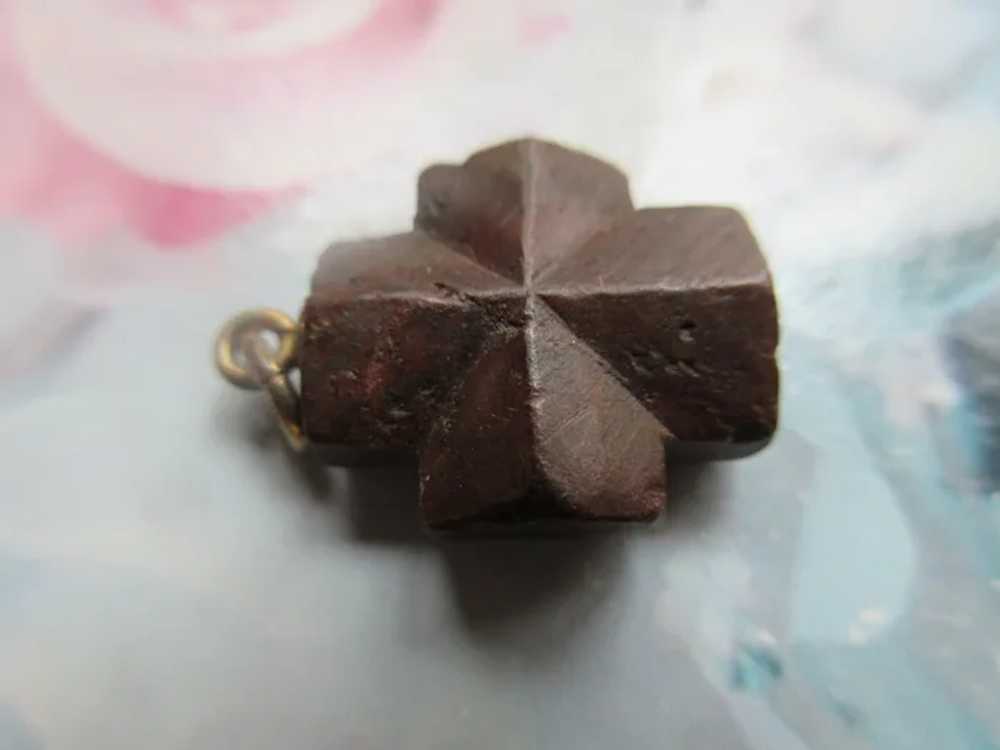 Vintage Staurolite Cross Pendant Charm - image 4