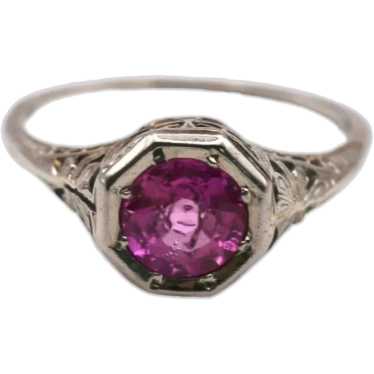 1.35ct Pink Sapphire Solitaire Ring 18K