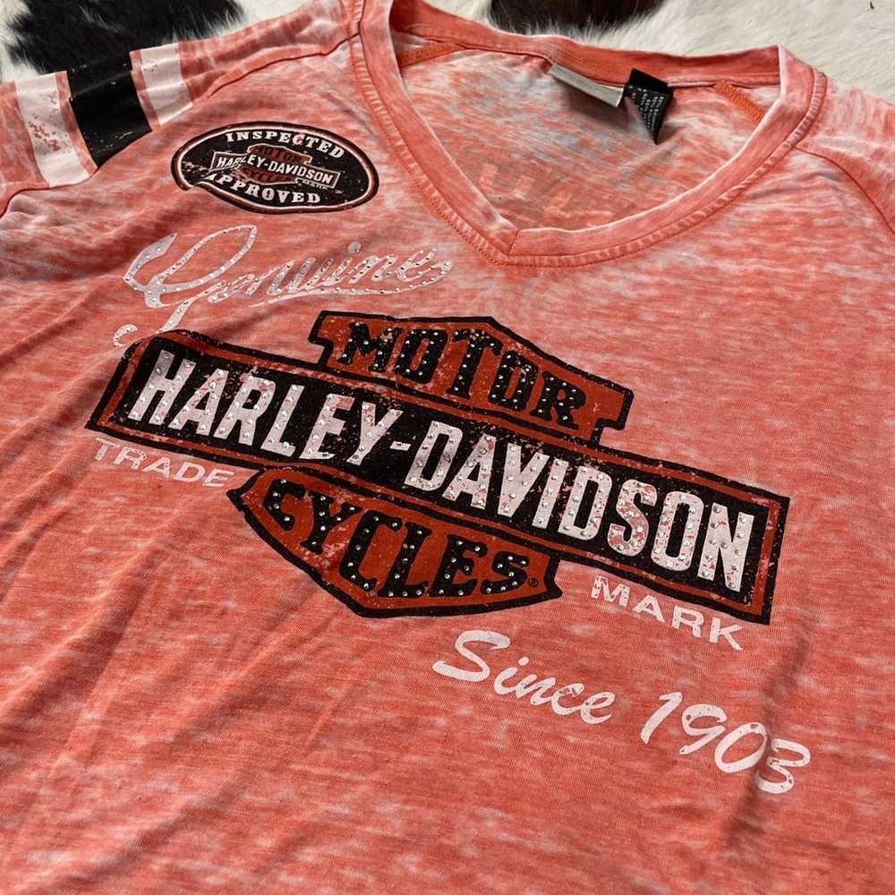 Rhinestone Harley Davidson women’s shirt M - image 2