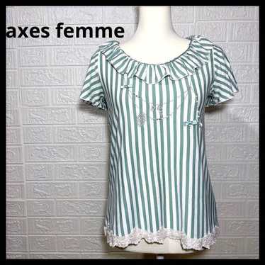 Axes Femme Tops Girly Stripe Green Vintage - image 1