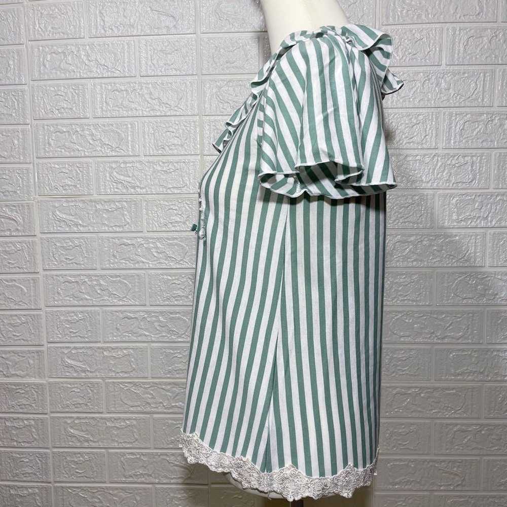 Axes Femme Tops Girly Stripe Green Vintage - image 4