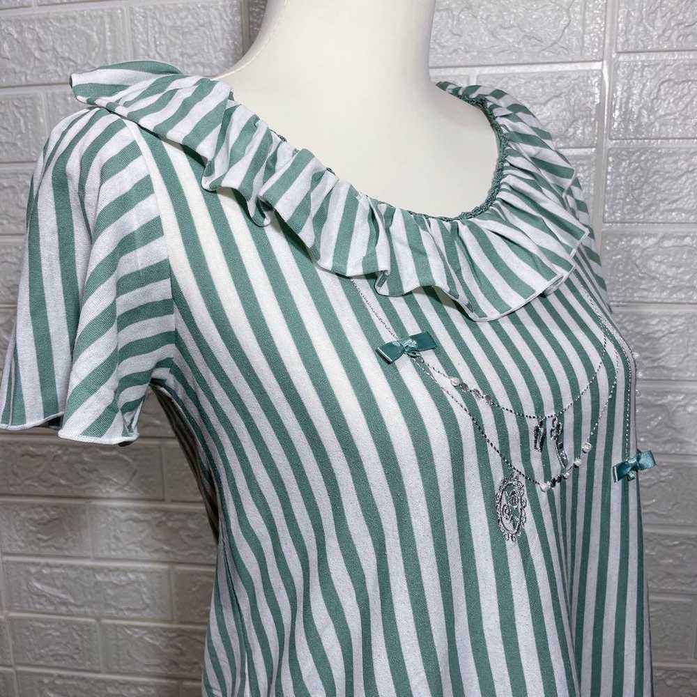 Axes Femme Tops Girly Stripe Green Vintage - image 7