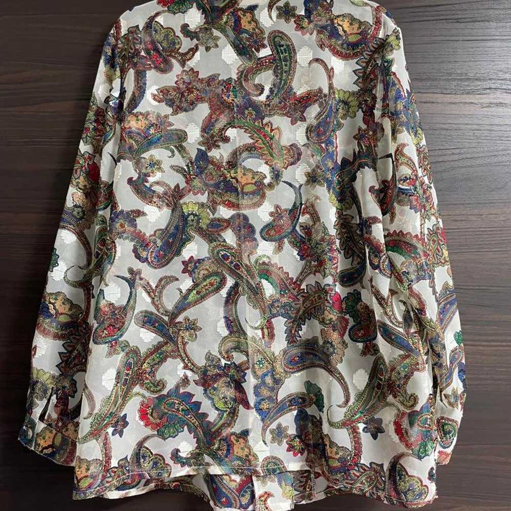 Vintage Sheer Paisley Shirt - image 3