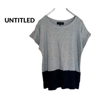 S2983【UNTITLED】2 Bicolor Short Sleeve Cut T-shirt