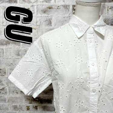 【GU】GU shirt blouse cropped length M lace short s… - image 1