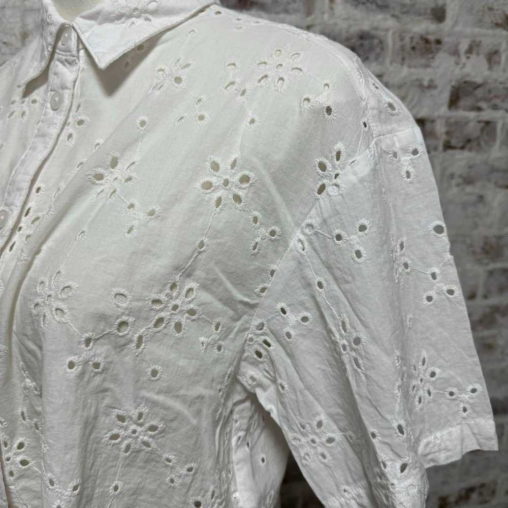 【GU】GU shirt blouse cropped length M lace short s… - image 7