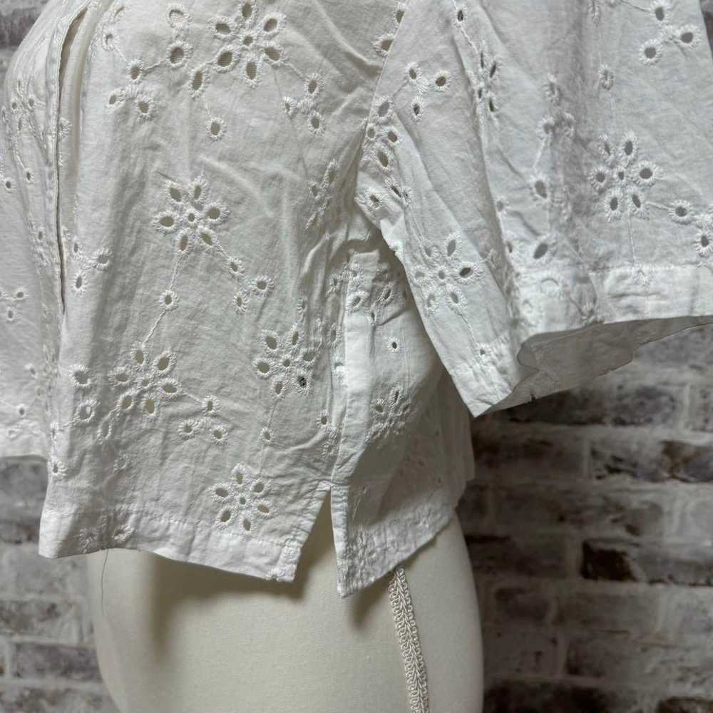 【GU】GU shirt blouse cropped length M lace short s… - image 8