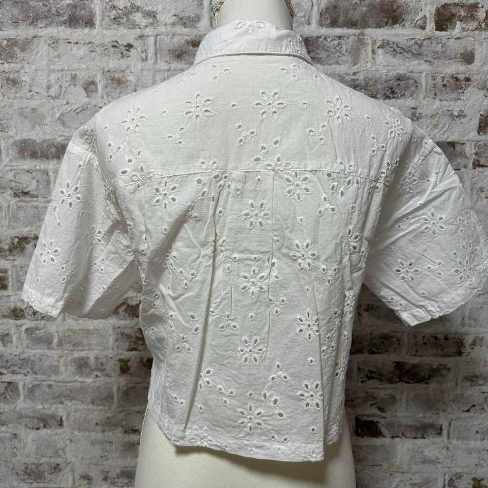 【GU】GU shirt blouse cropped length M lace short s… - image 9