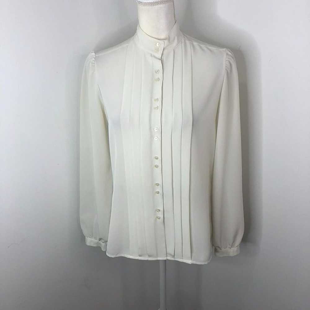 Vintage Weathervane Ivory Button-Down Blouse Sz M… - image 2