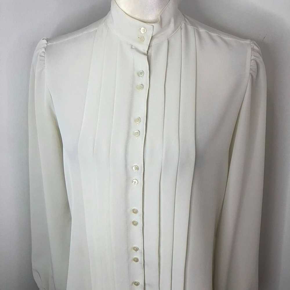 Vintage Weathervane Ivory Button-Down Blouse Sz M… - image 3