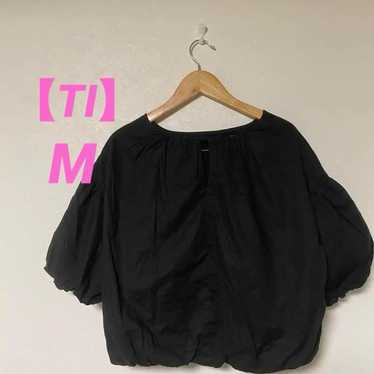 【TI】Puff Sleeve Blouse, Gather, Black, Frill, Bac… - image 1