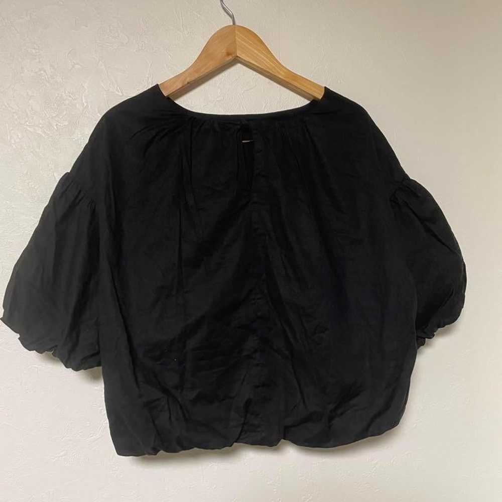 【TI】Puff Sleeve Blouse, Gather, Black, Frill, Bac… - image 4